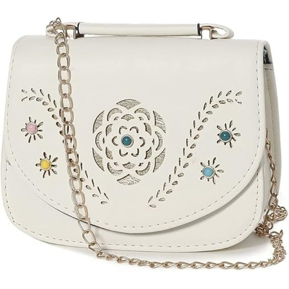 Women Washed Faux Leather Crossbody Hobo Satchel Shoulder Handbag‎ Purse - White